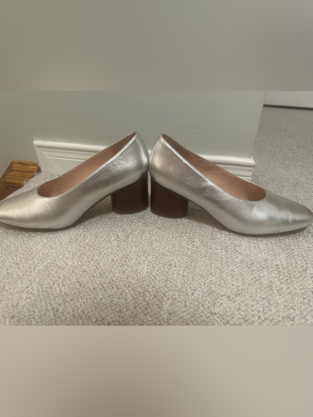 J. Crew Silver Block Heel Women's Pumps - Picture 3 of 8